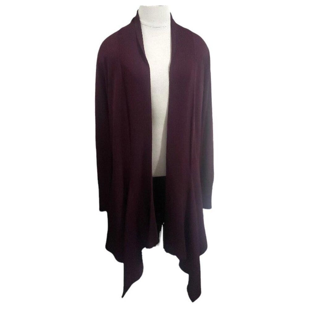 Elie Tahari CT1737 Elie Tahari Burgundy Ladies Lightweight Cardigan S/P Size S / US 4 / IT 40 - 1 Thumbnail