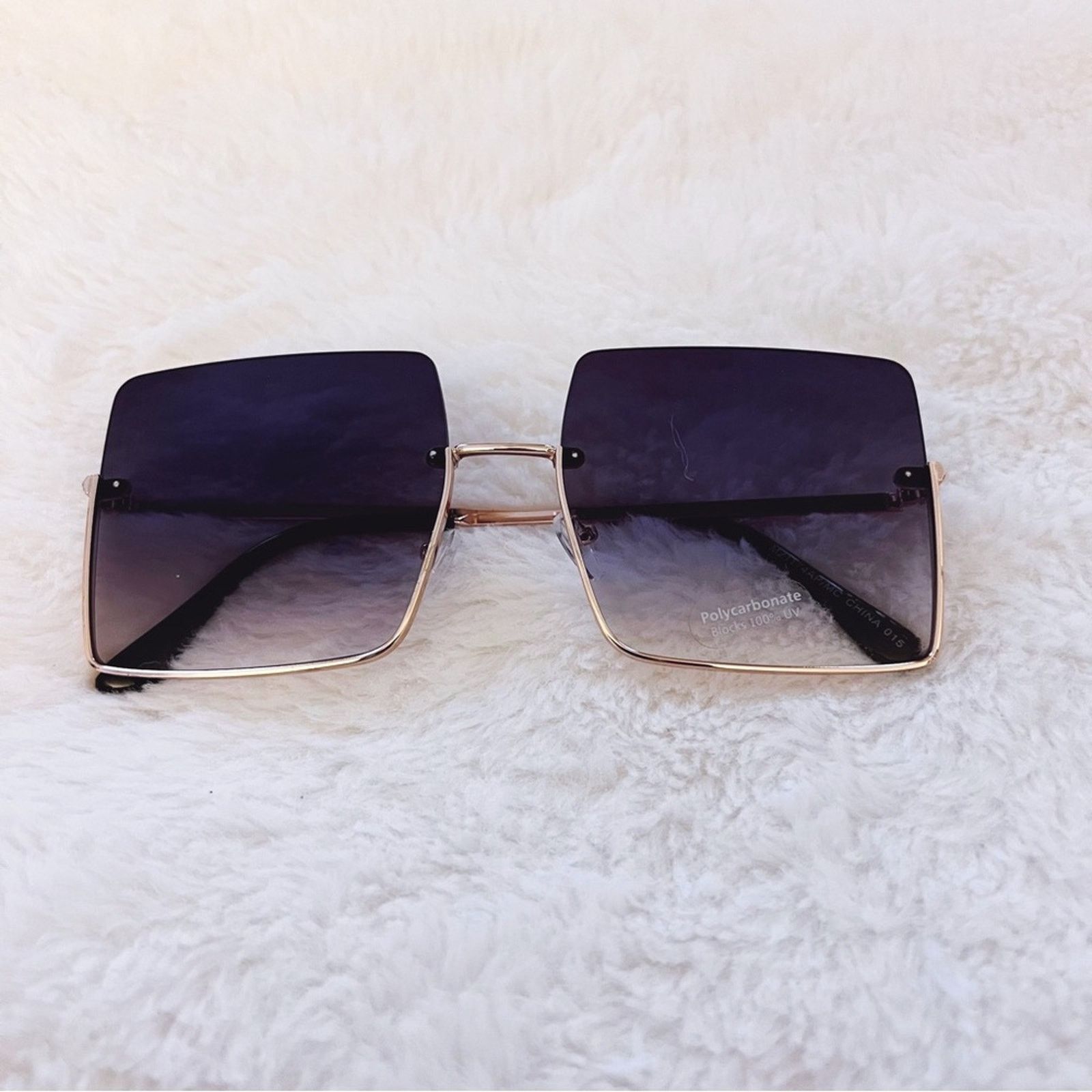 Other Blair Black Modern Rectangle Half Rim Sunglasses Size ONE SIZE - 1 Thumbnail