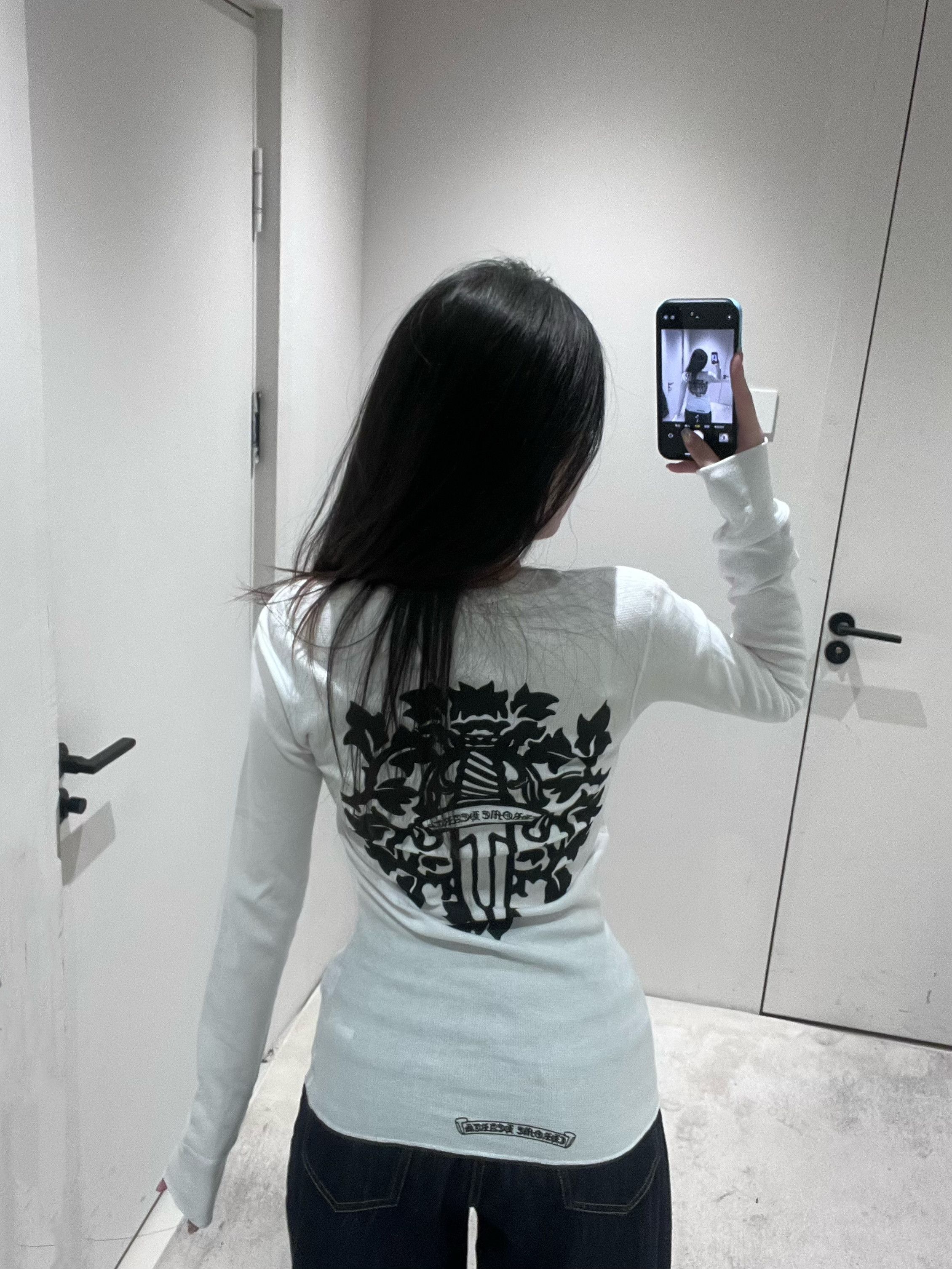 Chrome Hearts Chrome Hearts Dagger Logo White Waffle Long Sleeve Tee Size M / US 6-8 / IT 42-44 - 16 Thumbnail