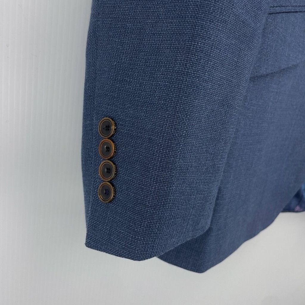 Ted Baker TED BAKER LONDON No Ordinary Joe Wool Blend Blue Blazer Size 44L - 6 Thumbnail