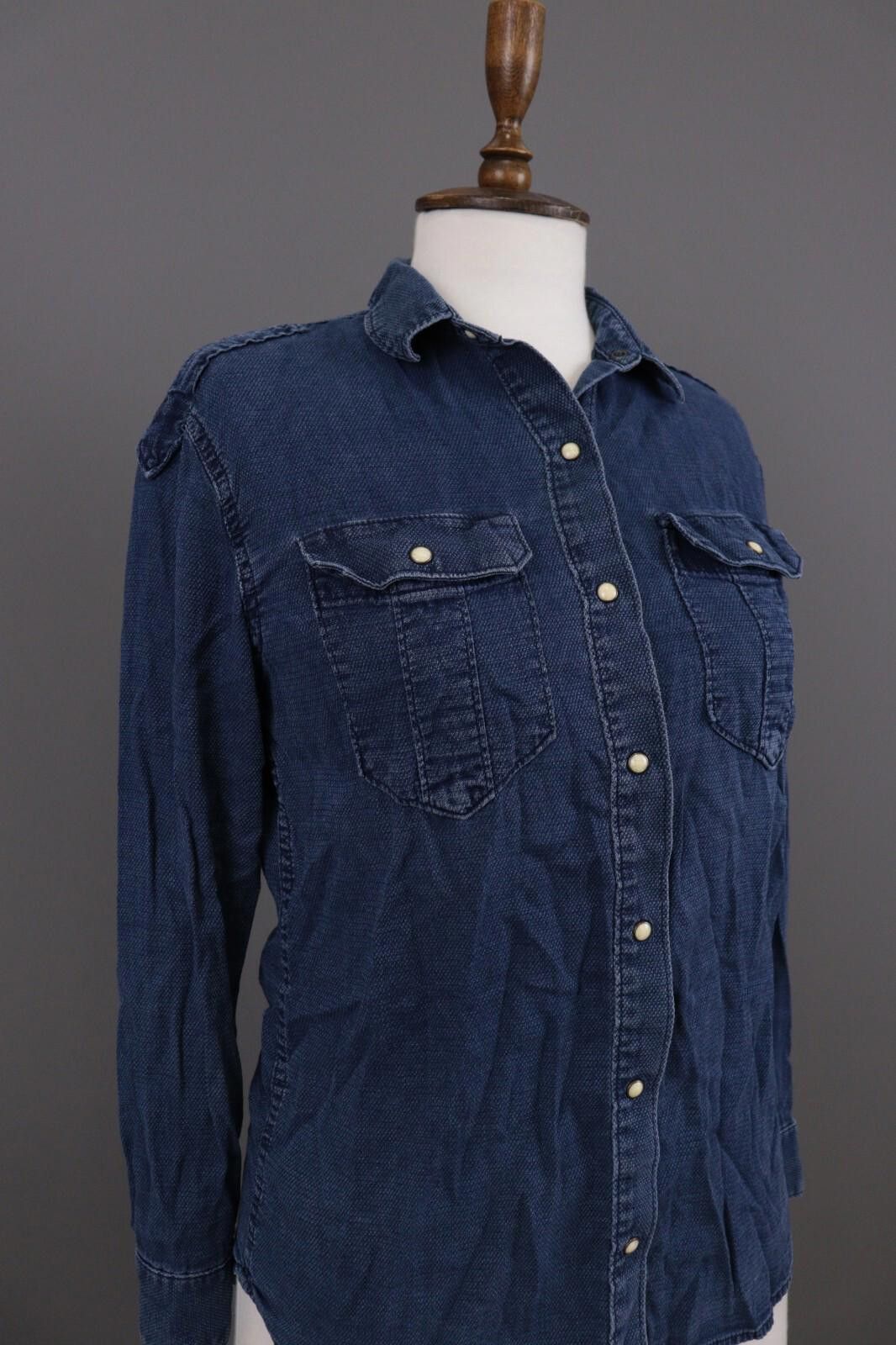 Allsaints All Saints Blue Denim Button Down Pockets Size EU 34 /US 2 Size S / US 4 / IT 40 - 7 Thumbnail