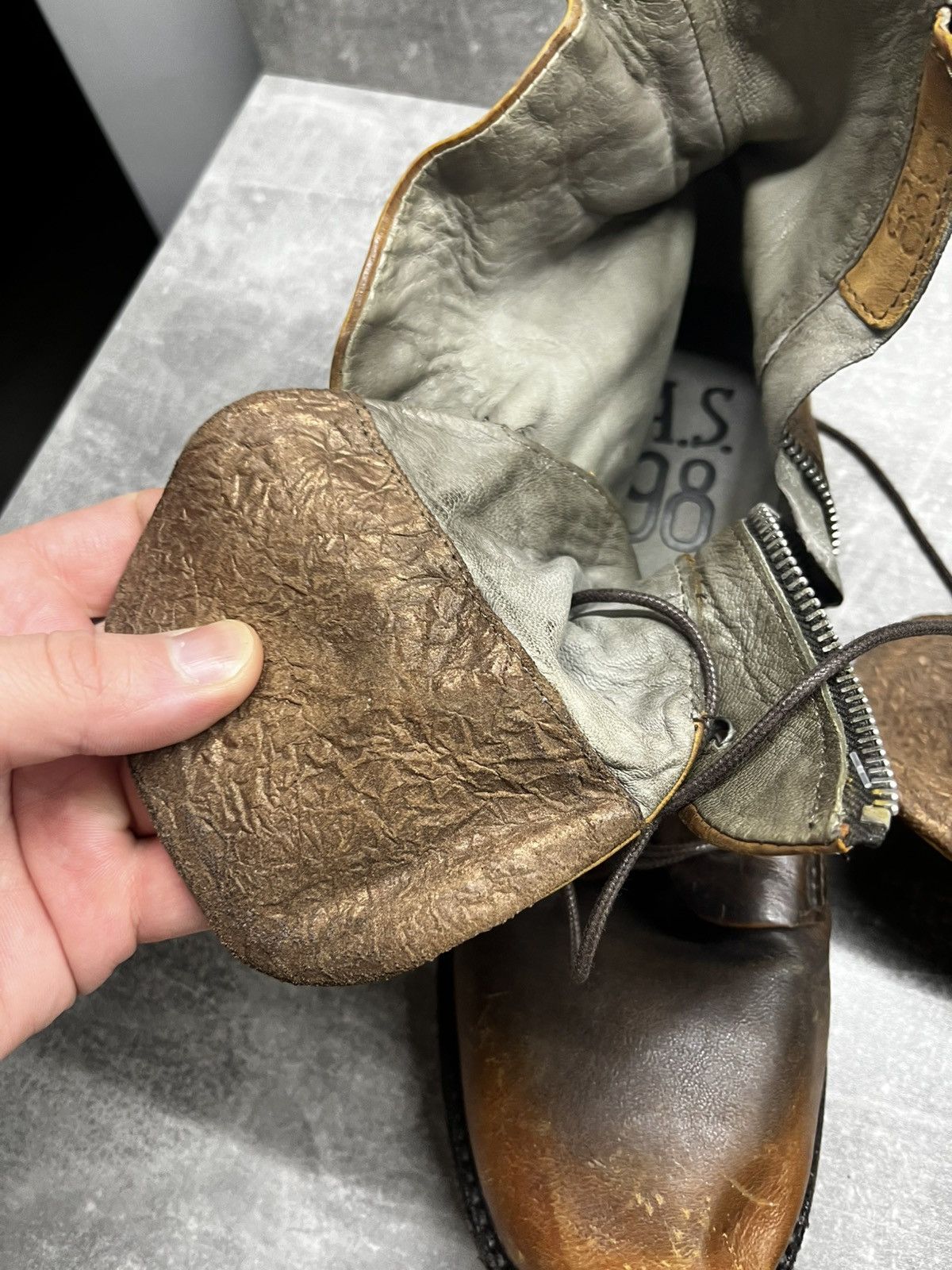 AS98 Brown Leather Strappy Ankle Boots