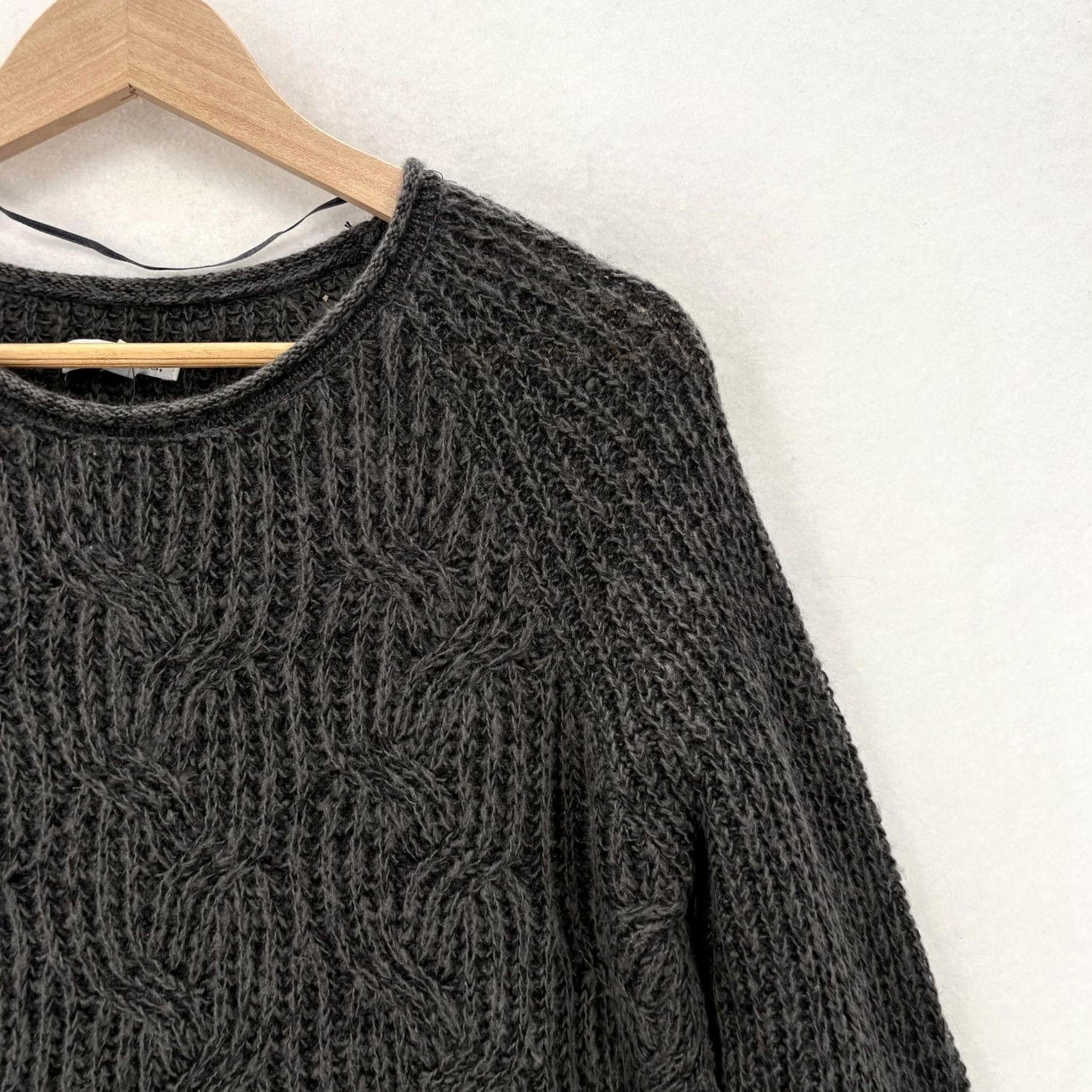 Vintage Sonoma Sweater Womens Small Gray Cable Knit Raglan Pullover Cozy Warm Casual Size S / US 4 / IT 40 - 2 Thumbnail