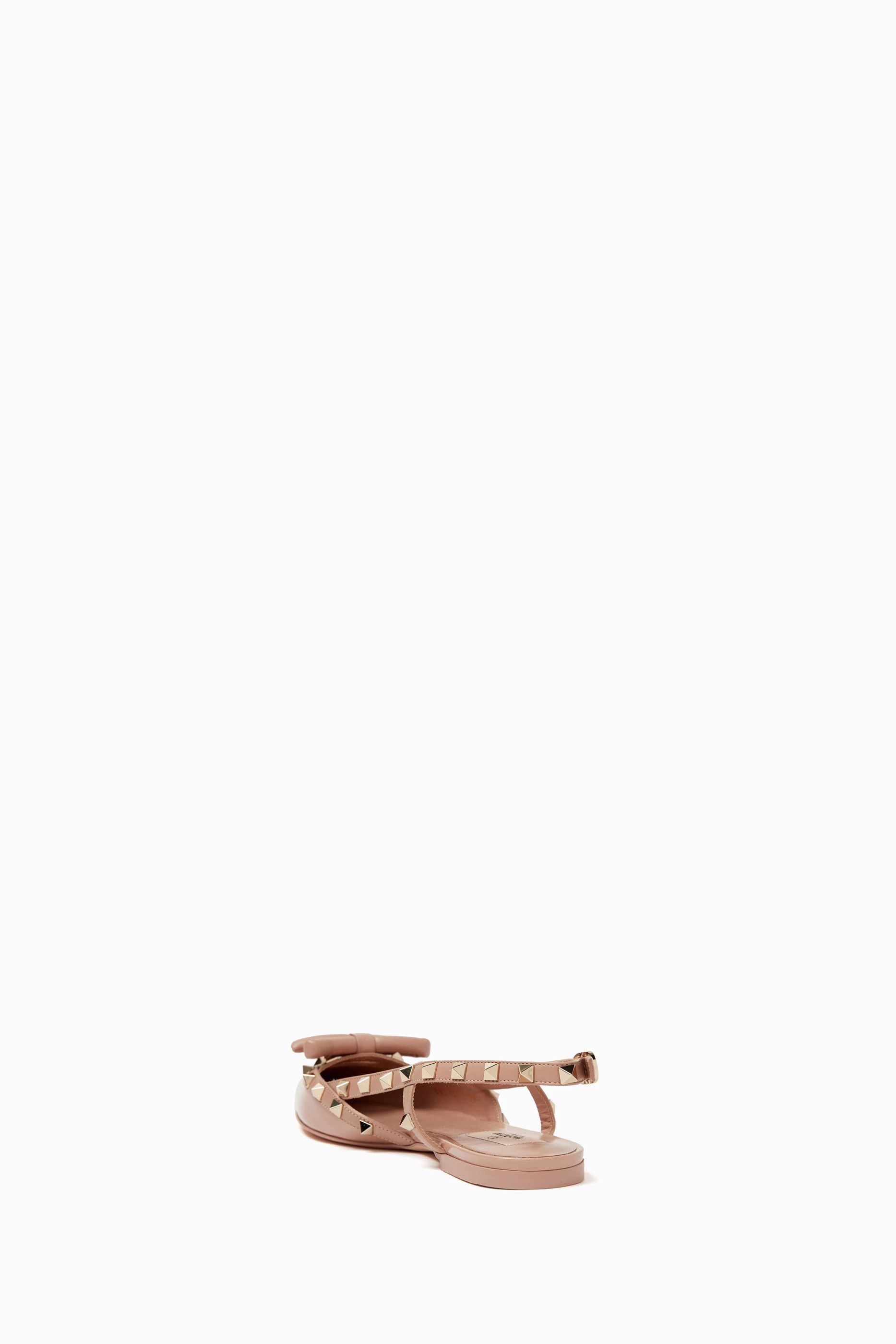Valentino o1s22i1n0924 Rockstud Bow Slingback Ballerina Flats Size US 9 / IT 39 - 3 Thumbnail