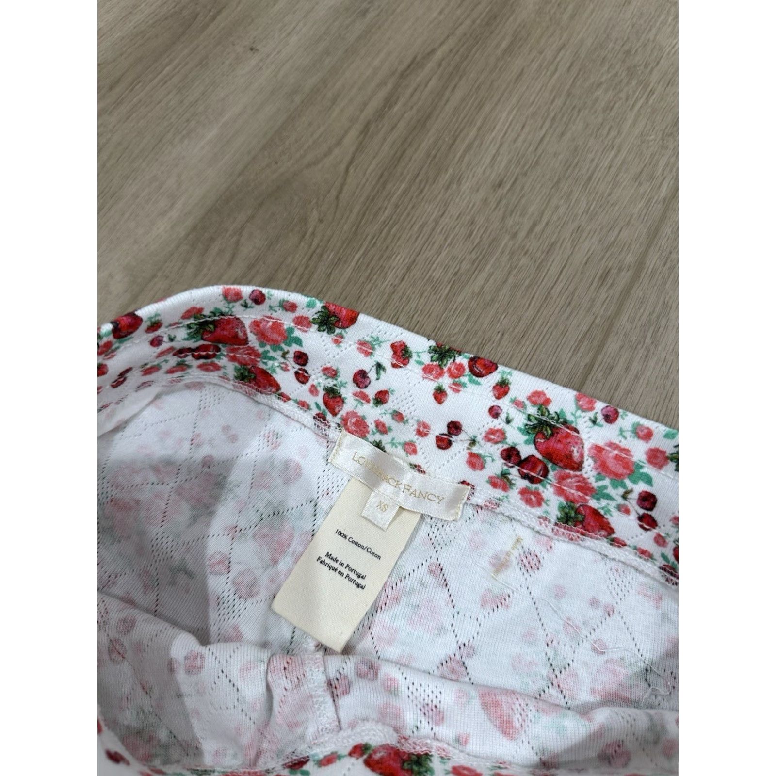 LoveShackFancy VINTAGE LOVESHACKFANCY Brently Fruity Print Slim Pajama Pants Womens XS Cotton Size 26" / US 2 / IT 38 - 5 Thumbnail
