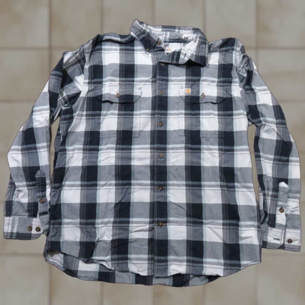 Carhartt Carhartt Shirt Men’s Original Fit L Black White Plaid Button-Up Workwear Shirt Size US L / EU 52-54 / 3 - 1 Thumbnail