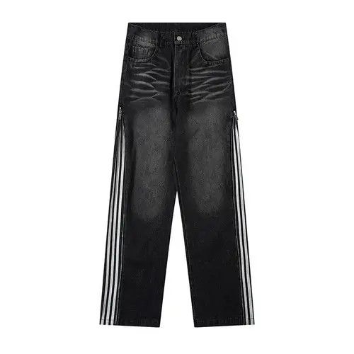 Designer × Japanese Brand × Vintage striped pattern zip embellished jeans Size US 31 - 3 Thumbnail