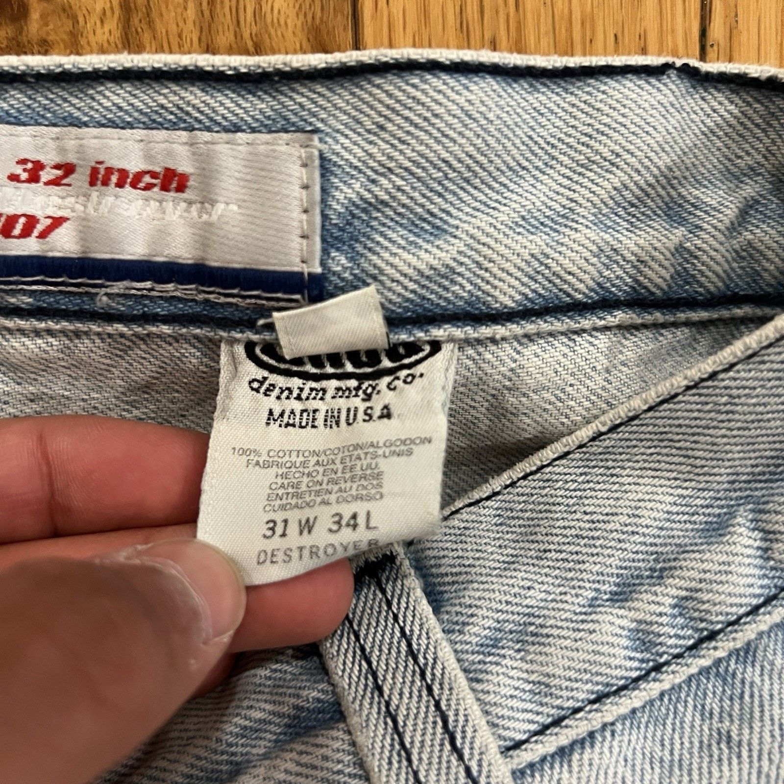JNCO Jnco Jeans Destroyer Blue Jeans Vintage 90’s Rave Y2K Baggy Size US 31 - 10 Thumbnail