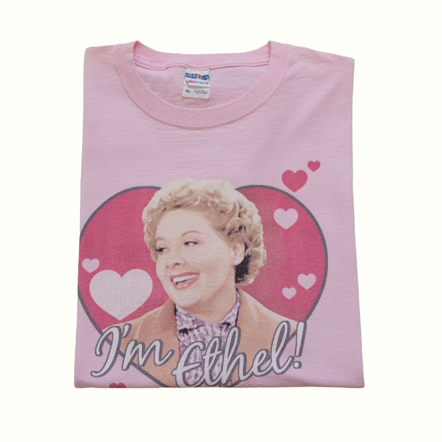 Jerzees VINTAGE I LOVE LUCY VTG Y2K IM ETHEL CBS LICENSED HEART GRAPHIC PINK T SHIRT 2008 SZ 2XL Size US XXL / EU 58 / 5 - 2 Thumbnail