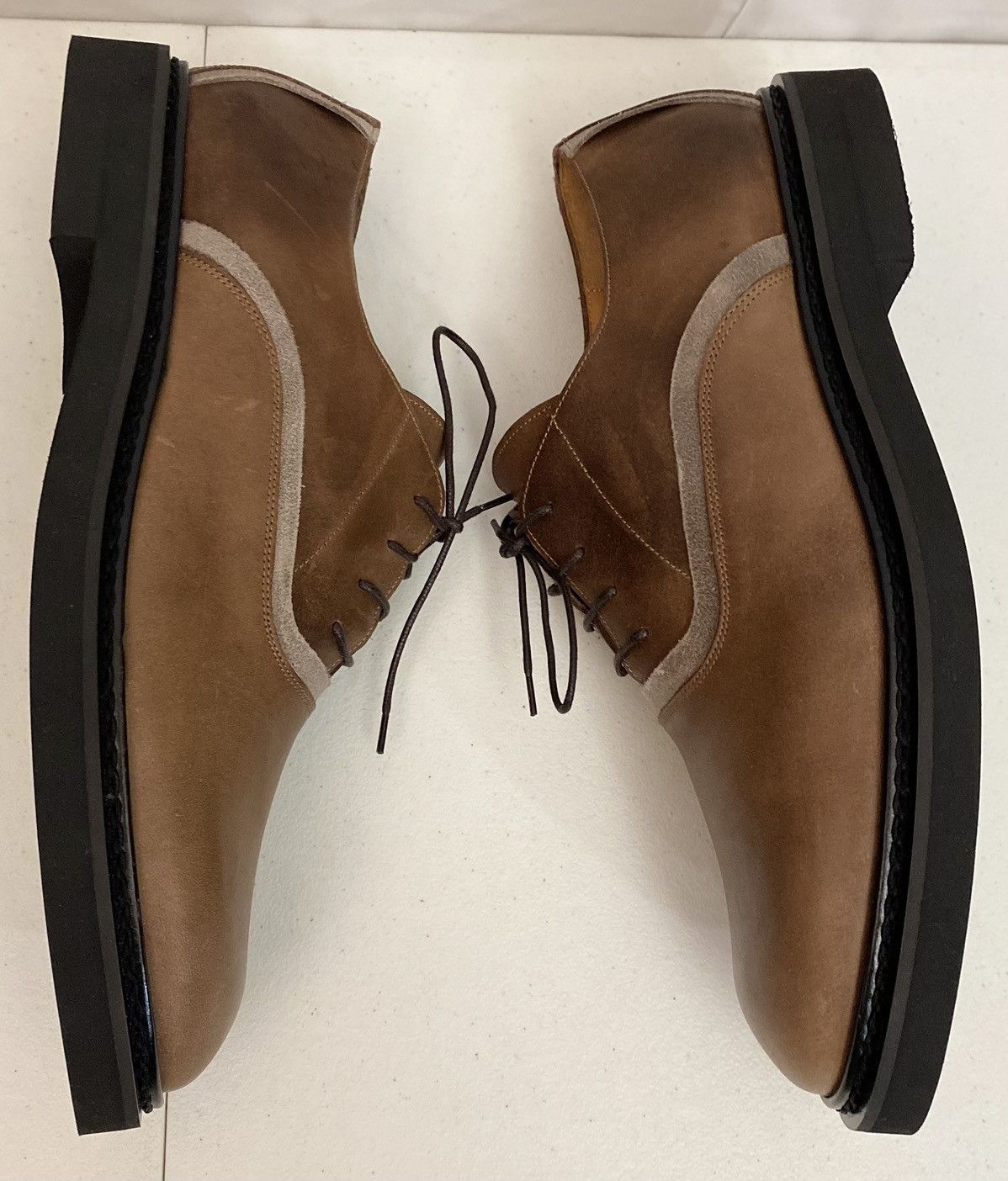 Maison Margiela Maison Margiela 22 🇮🇹 Brown Leather Suede Trim Oxfords 12 New Size US 12 / EU 45 - 5 Thumbnail