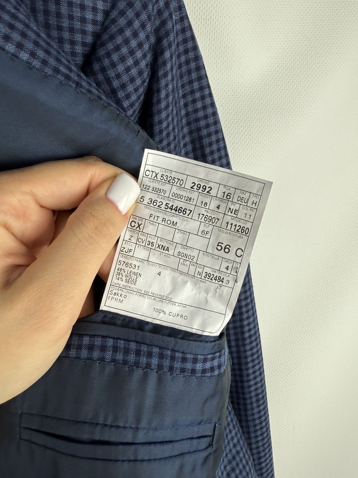 Ermenegildo Zegna Ermenegildo Zegna Duo Wool Silk Linen Checked Blazer Jacket Size 46R - 18 Thumbnail