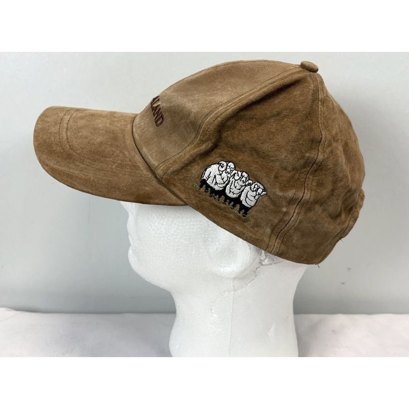 Vintage Leather Baseball Cap Brown Adjustable One Size Mens Sheep Soft Travel Size ONE SIZE - 3 Thumbnail