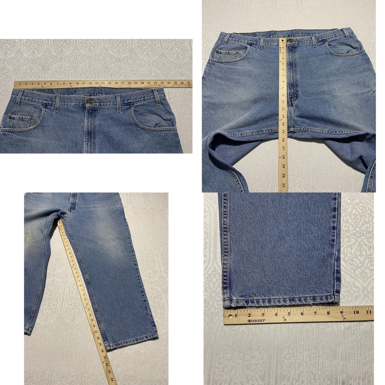 Levi's VINTAGE Levi's 545 Jeans Mens 46x30 Medium Wash Loose Fit Straight Leg Denim 5-Pocket Design Blue Cotton Relaxed 100% Zip fly Jeans Mens Size US 30 / EU 46 - 9 Thumbnail