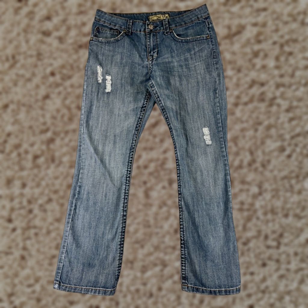Denime Division E Jeans Mens 32 Blue Denim Distressed 100% Cotton LA 32x30 Jeans Size US 32 / EU 48 - 1 Thumbnail