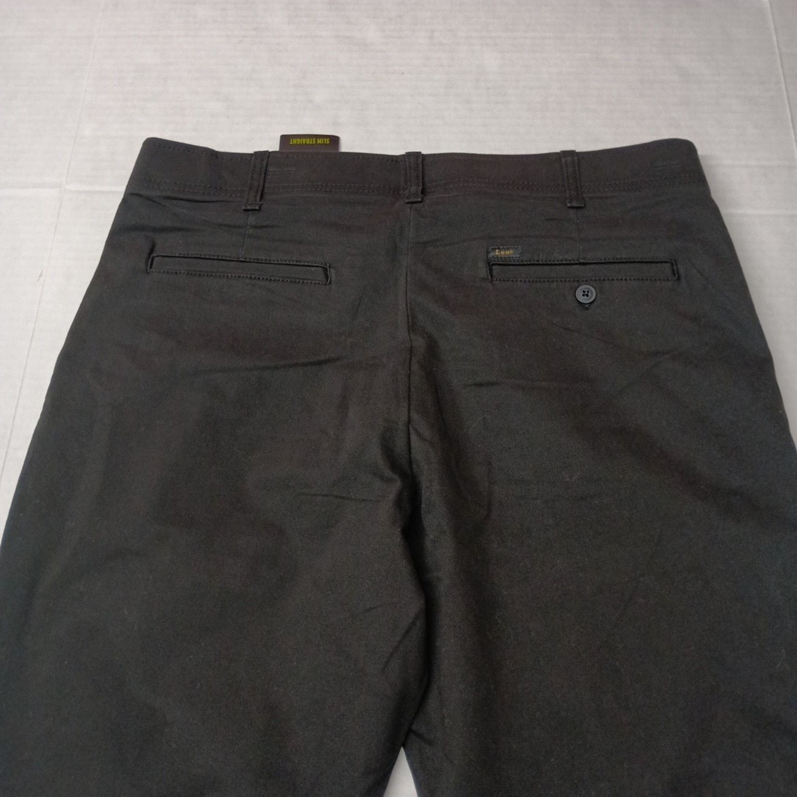 Lee Lee Flat Front Chino Pants Men's 36x32 Black Slim Fit Size US 36 / EU 52 - 8 Thumbnail