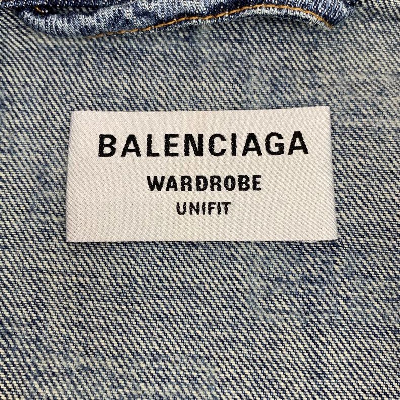 Other Balenciaga Blue logo full print washed out cotton lapel si Size S / US 4 / IT 40 - 5 Thumbnail