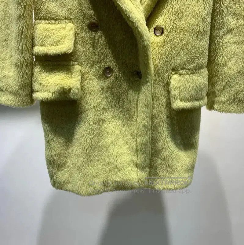 Max Mara MaxMara Cozy Yellow Wool Coat for Women . Size XXS / US 00 / IT 34 - 4 Thumbnail