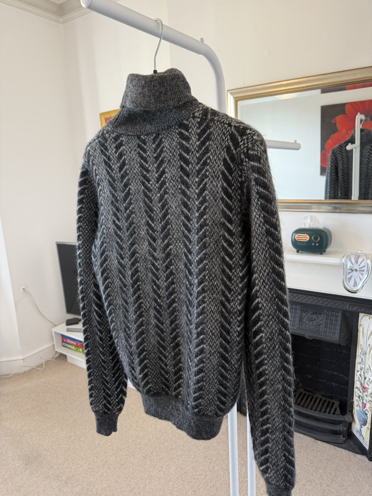 Saint Laurent Paris Saint Laurent Mohair Grey Turtle Neck Sweater Size US XS / EU 42 / 0 - 6 Thumbnail