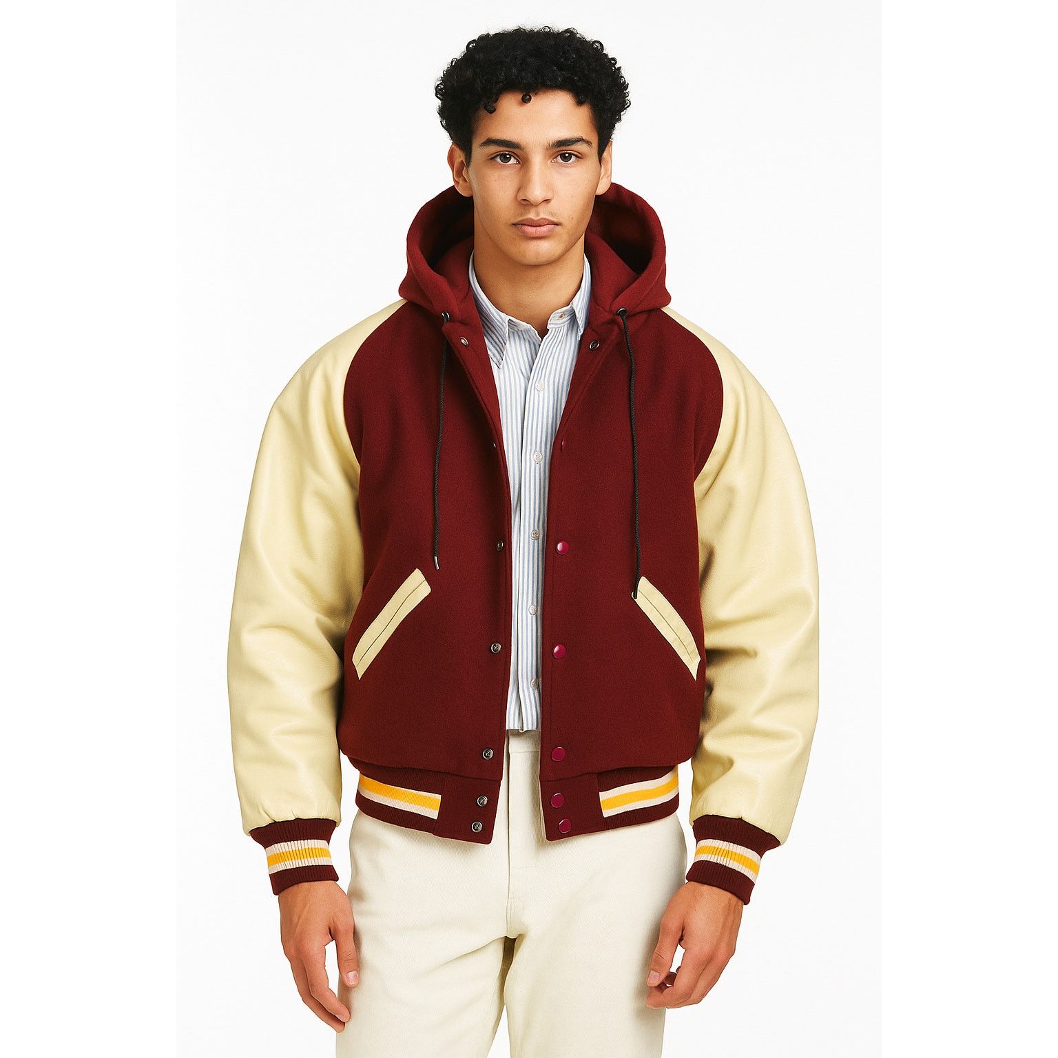 Delong Vintage DeLong Sz. M Varsity Letterman Hooded Jacket NWT Size US M / EU 48-50 / 2 - 1 Thumbnail