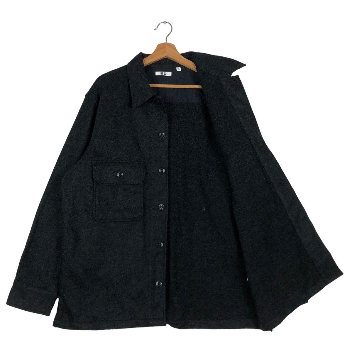 Japanese Brand 🔥Vintage Rich Black Wool Jacket Uniqlo Japan Issey Miyake Size US XL / EU 56 / 4 - 11 Thumbnail