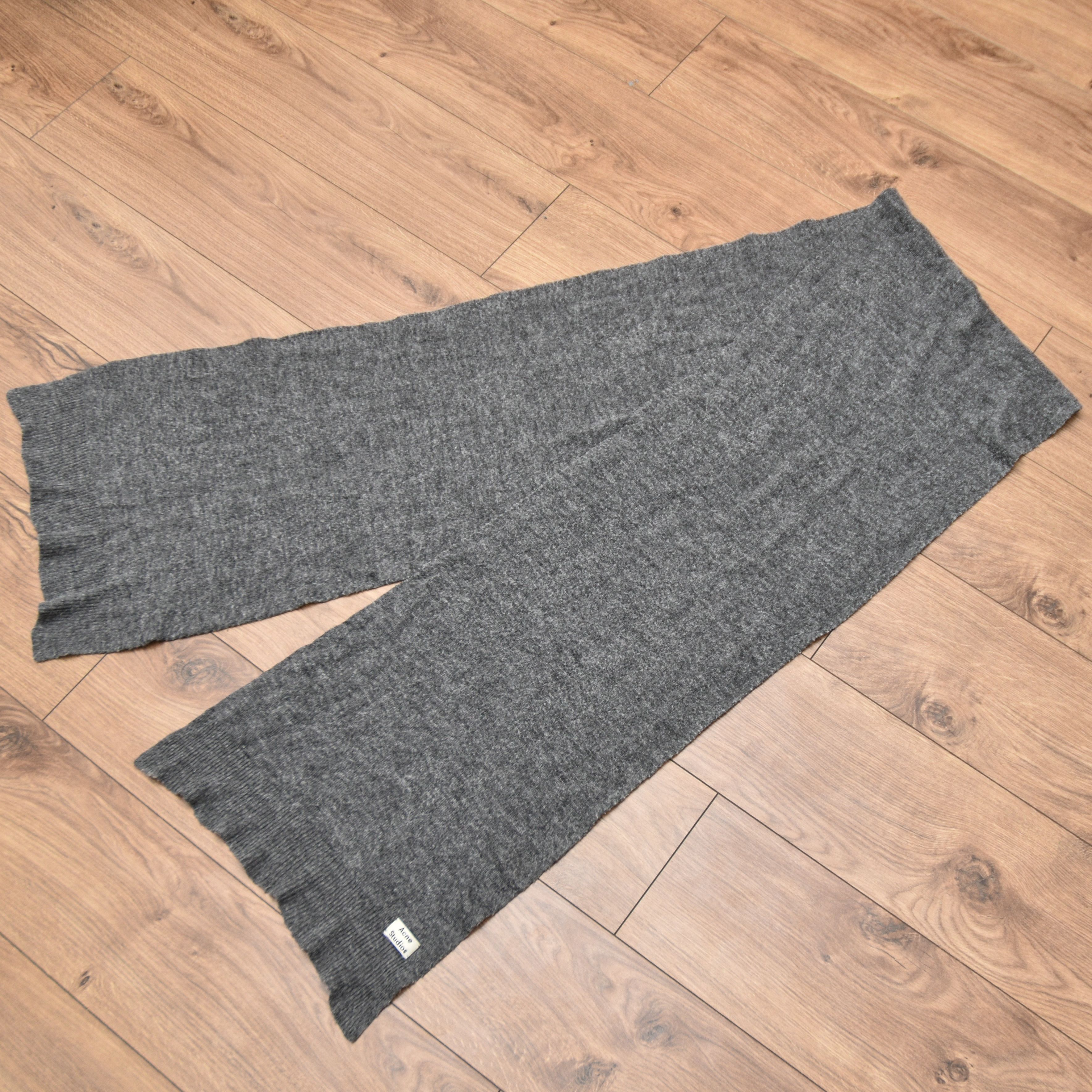 Acne Studios 🔥 Acne Studios Virgin Wool Scarf Gray Unisex Big Size Size ONE SIZE - 7 Thumbnail