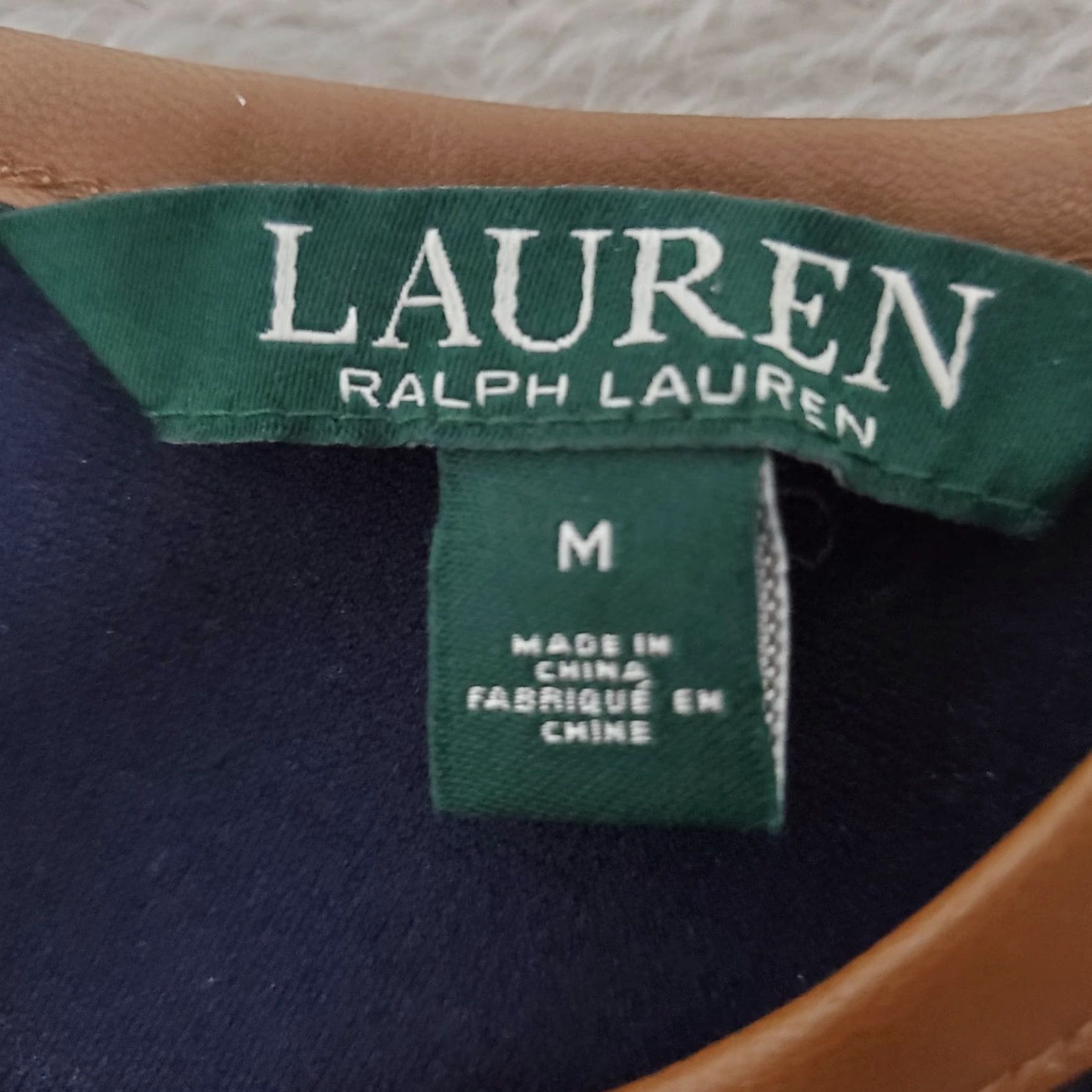 Ralph Lauren Lauren Ralph Lauren Dress Women M Navy Sleeveless Leather Trim Old Money FLAW Size M / US 6-8 / IT 42-44 - 3 Thumbnail