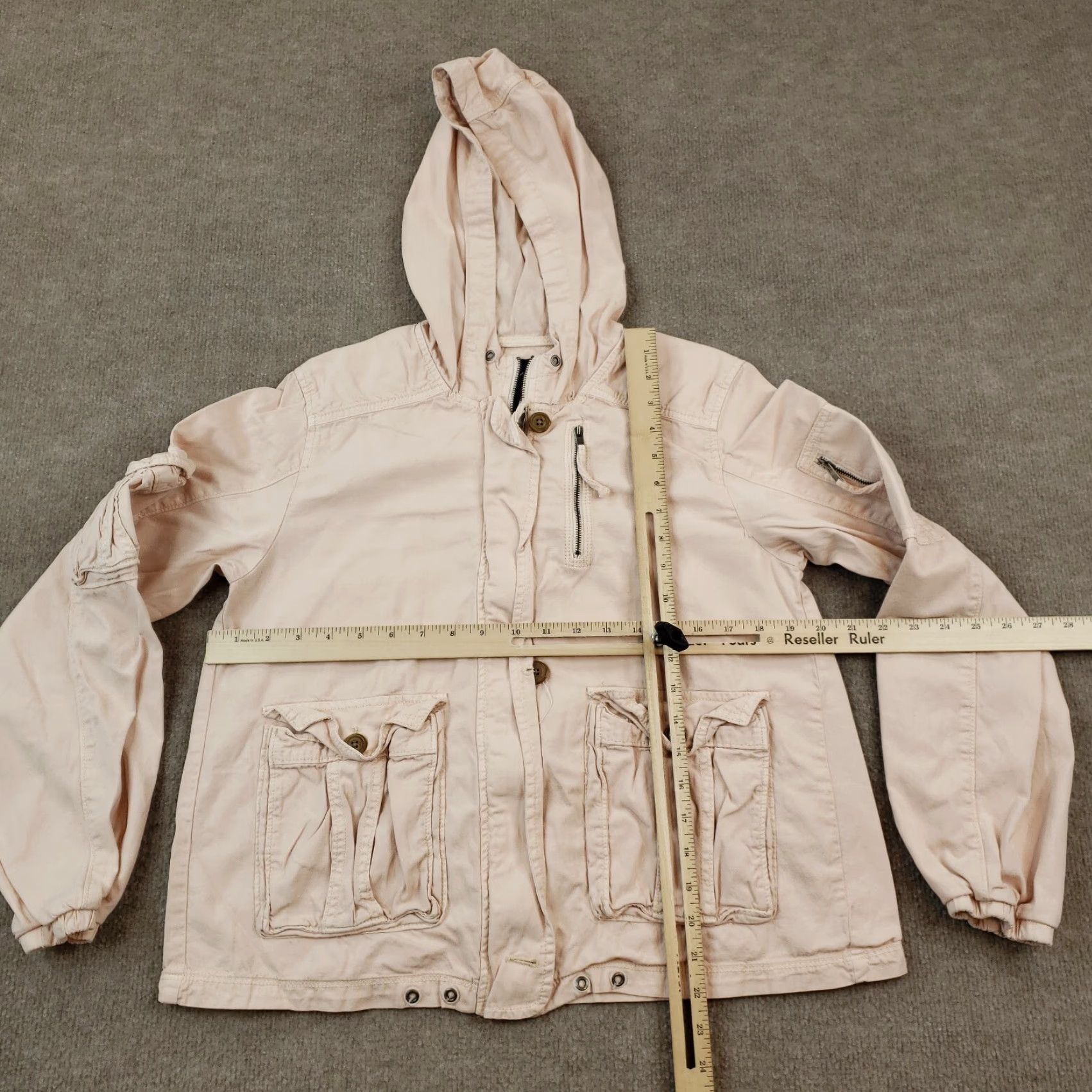 American Eagle Outfitters American Eagle Womens Medium Pink Full Zip Hooded Jacket Size M / US 6-8 / IT 42-44 - 2 Thumbnail