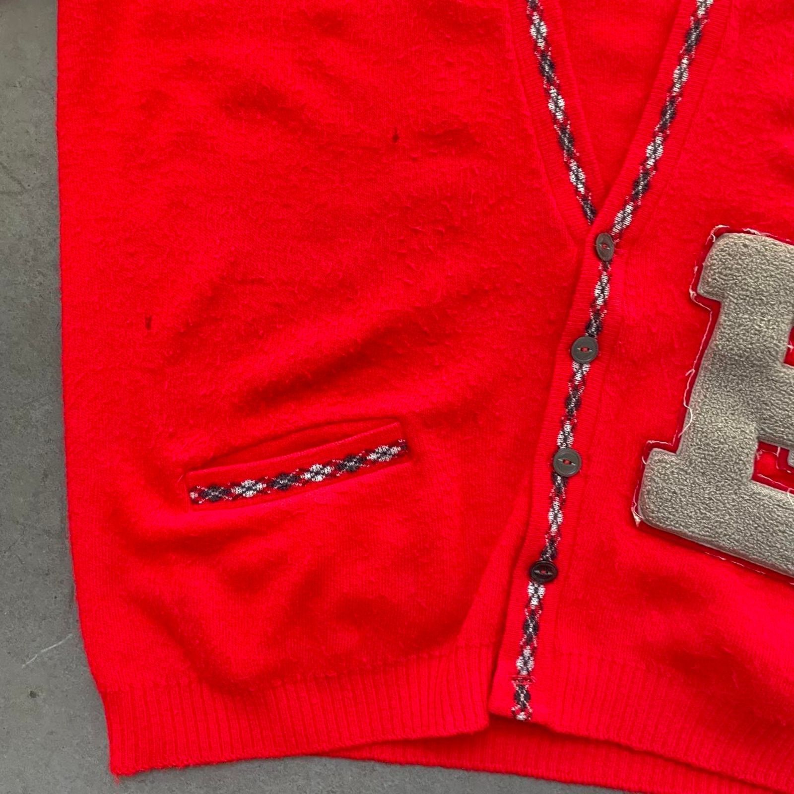 Vintage Vintage 80s Red “E” Cardigan Sweater Size US M / EU 48-50 / 2 - 4 Thumbnail