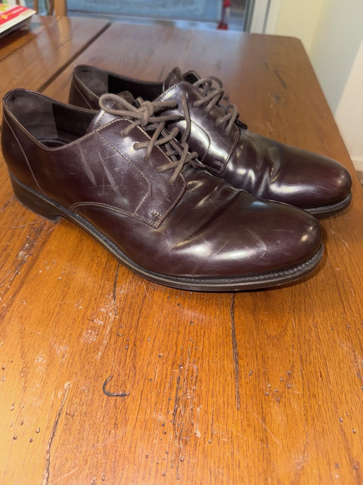 Prada Prada Brown Leather Derby Shoes Size US 10 / EU 43 - 1 Thumbnail