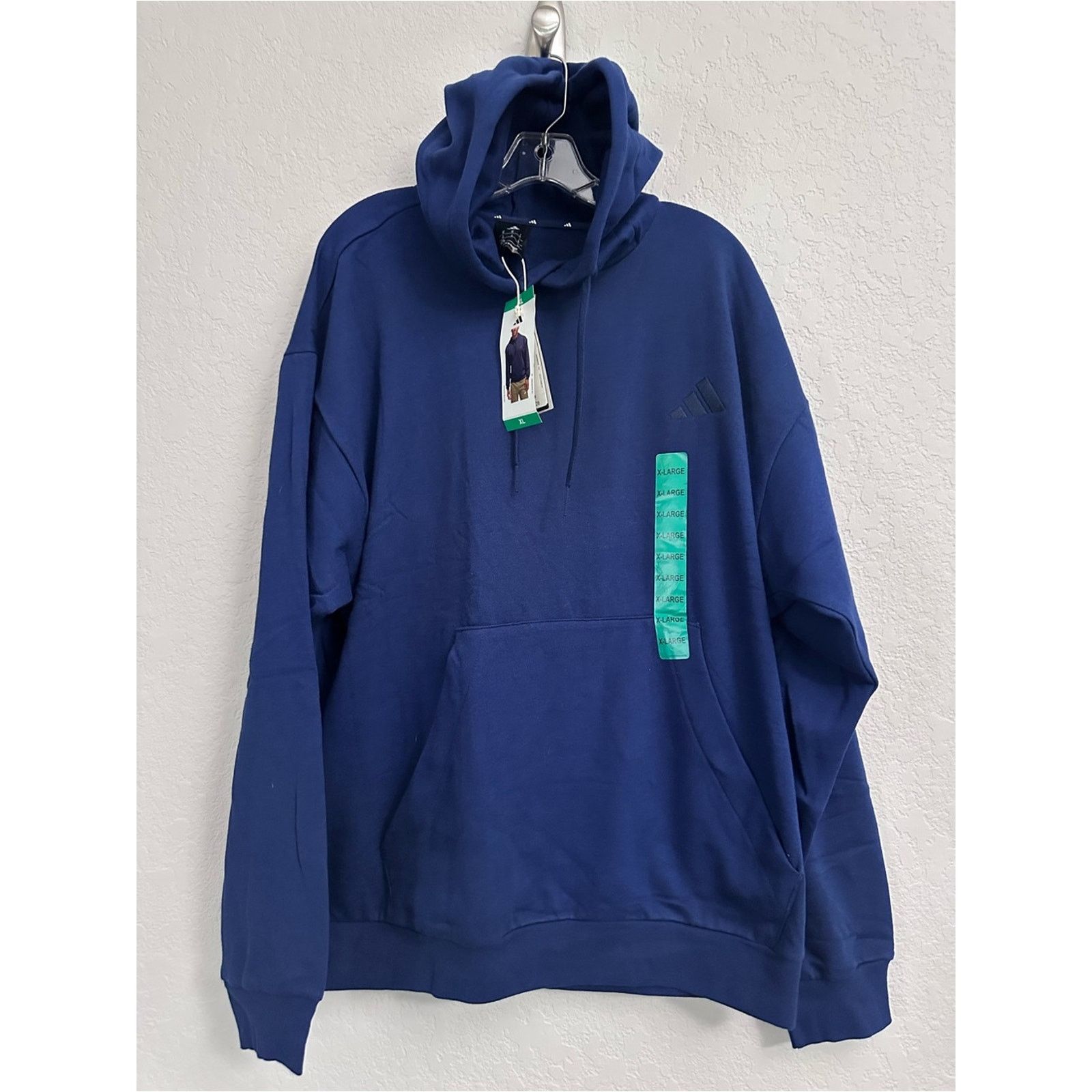 Adidas Adidas Men’s Navy Blue Pullover Hoodie Pocket Size XL NWT Size US XL / EU 56 / 4 - 1 Thumbnail