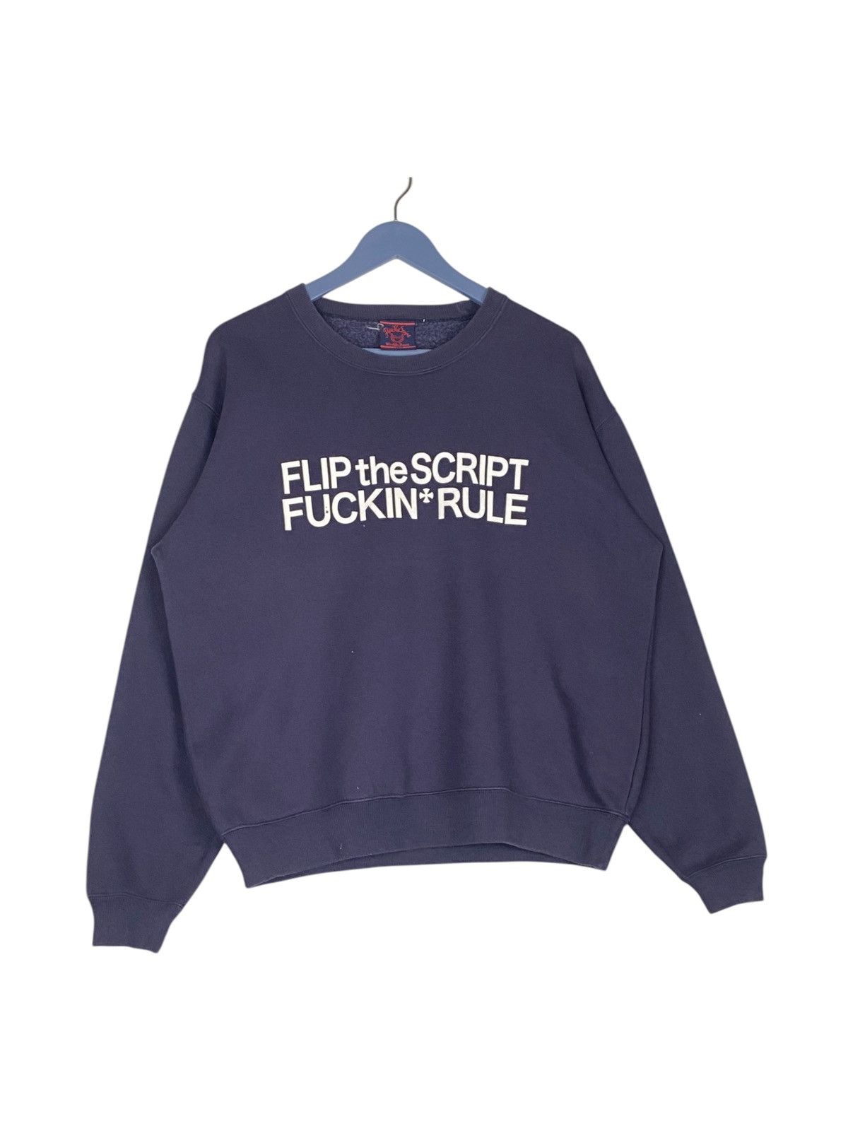 Designer × Vintage Vintage Flip The Script Printed Crewneck Sweatshirt Purple Size US L / EU 52-54 / 3 - 3 Thumbnail