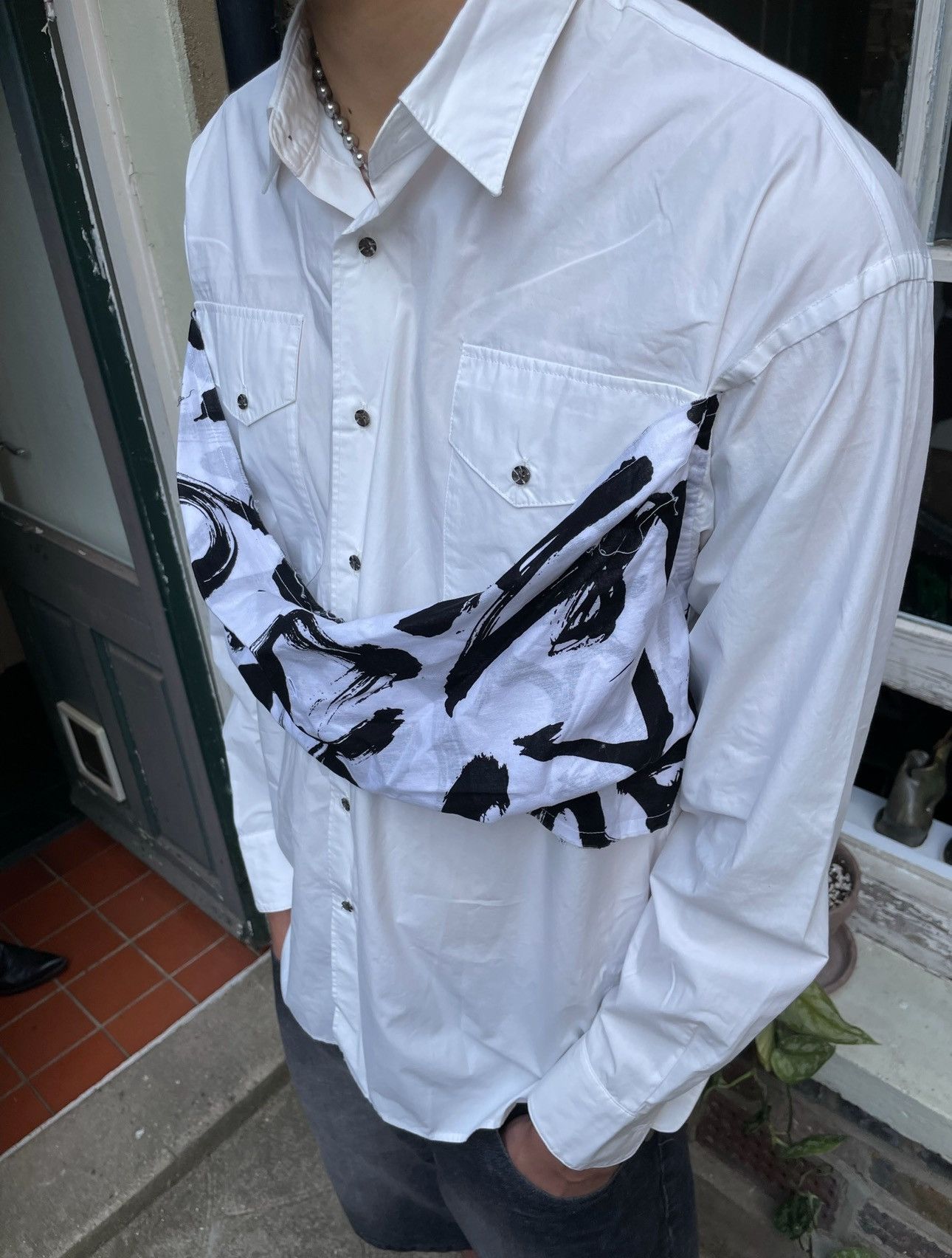 KOZABURO SS19 Calligracamo Overlay Boxy-Fit Shirt Size US S / EU 44-46 / 1 - 5 Thumbnail