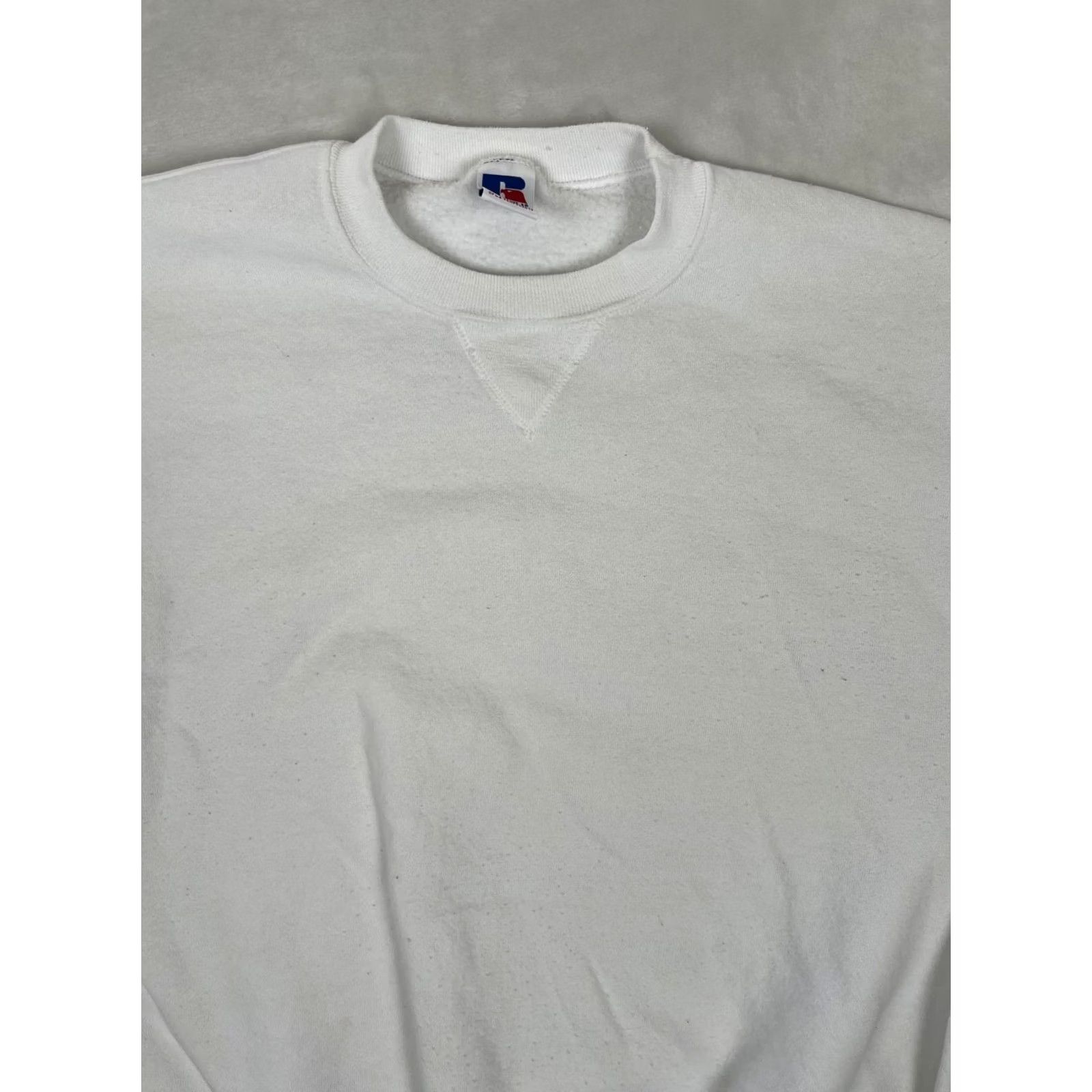 Russell Athletic VINTAGE Russell Athletic Sweatshirt Mens M White Fleece Pullover Crew Neck 90s Mexico Made Size US M / EU 48-50 / 2 - 5 Thumbnail