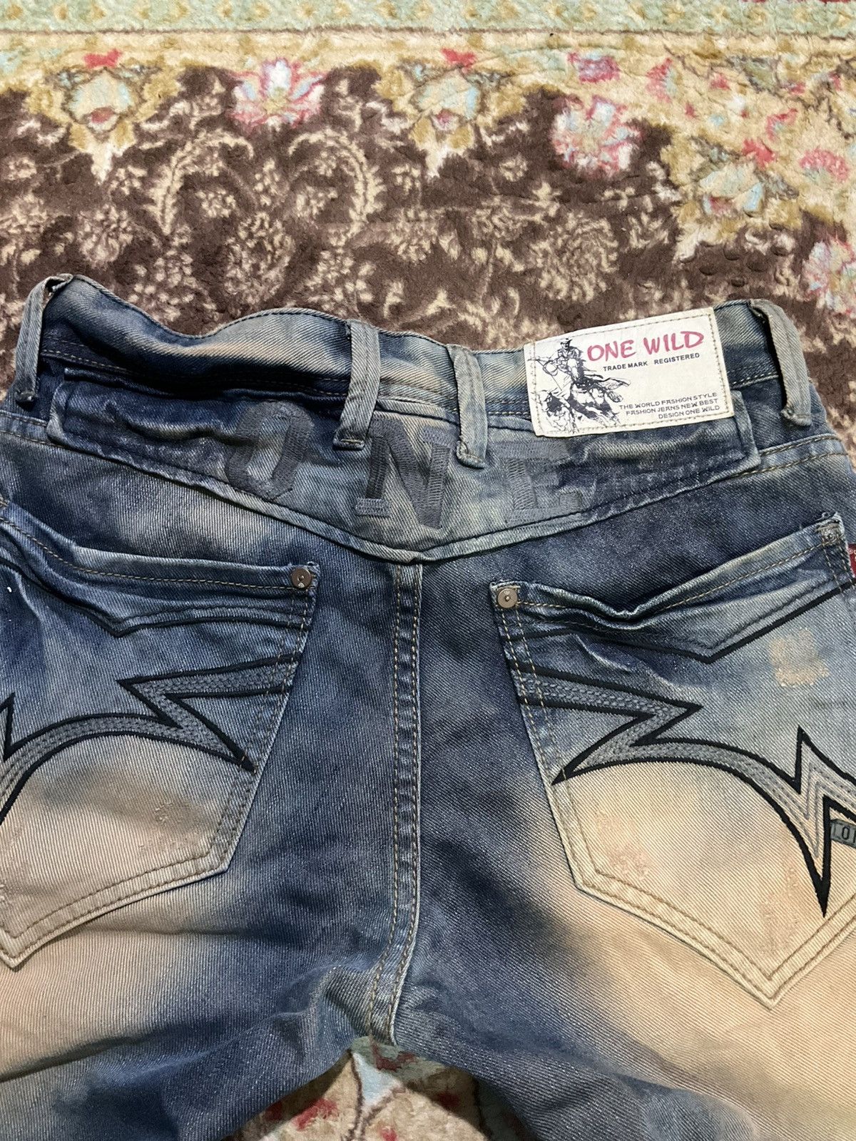 Japanese Brand ONE WILD Baggy Fit Denim Jeans Vintage Y2K Size US 30 / EU 46 - 4 Thumbnail