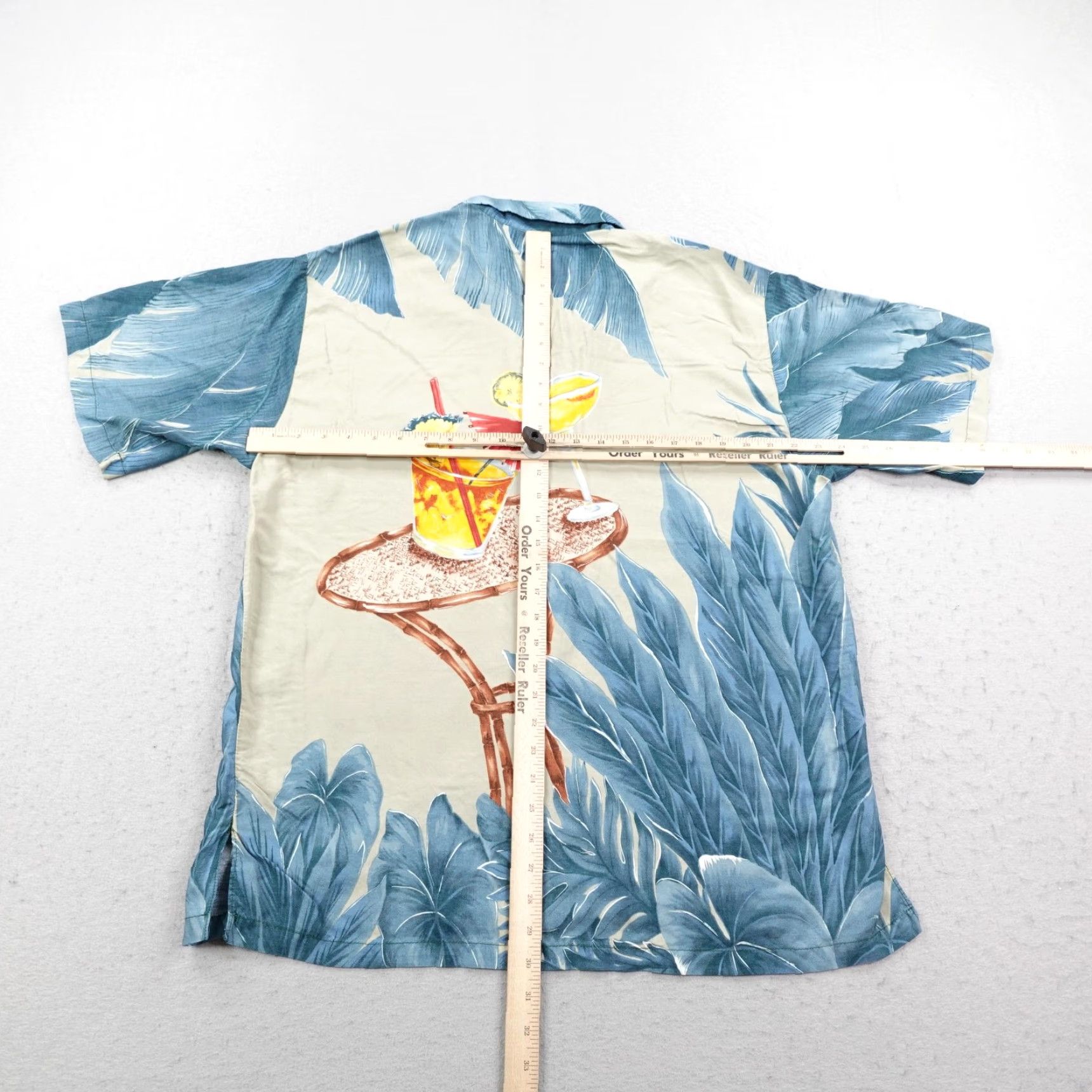 Tori Richard VINTAGE Tori Richard Shirt Mens XL Hawaiian Blue Mai Tai Cocktail Aloha Camp Beach Tropical Pattern Button-Up Short Sleeve Men’s XL Blue Floral Size US XL / EU 56 / 4 - 5 Thumbnail