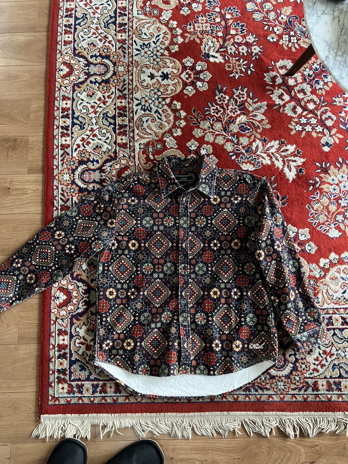 image of Kith Printed Wide Wale Cord Apollo in Blue, Men's (Size Large)