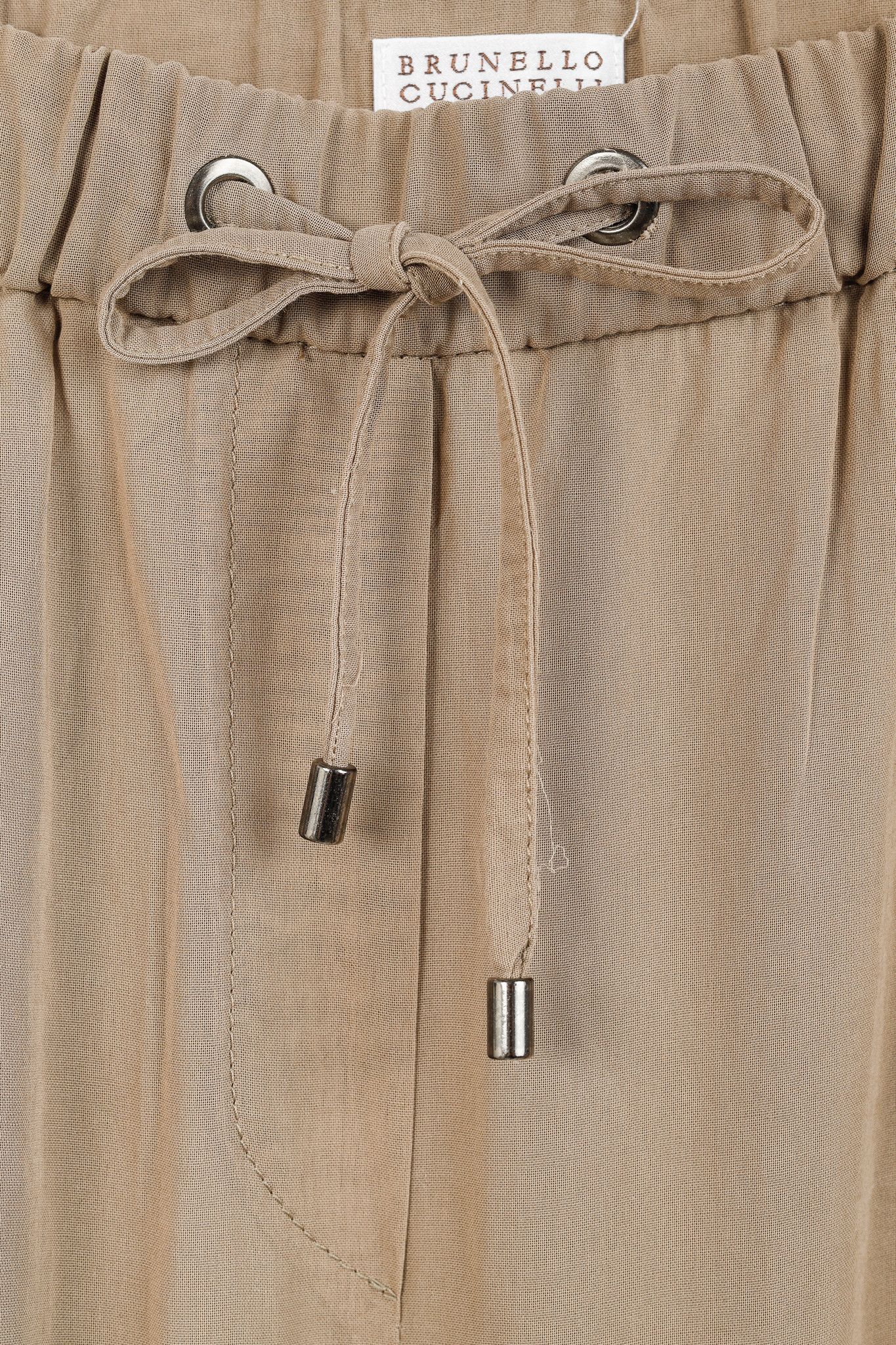 Brunello Cucinelli Brunello Cucinelli SS/15 Taupe Cotton Sheer-Stripe Joggers Size 28" / US 6 / IT 42 - 7 Thumbnail