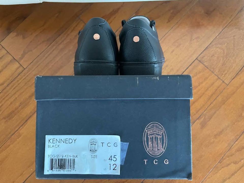 Other TCG Kennedy Mens Black Leather Low Top Lace Up Lifestyle Size US 12 / EU 45 - 9 Thumbnail