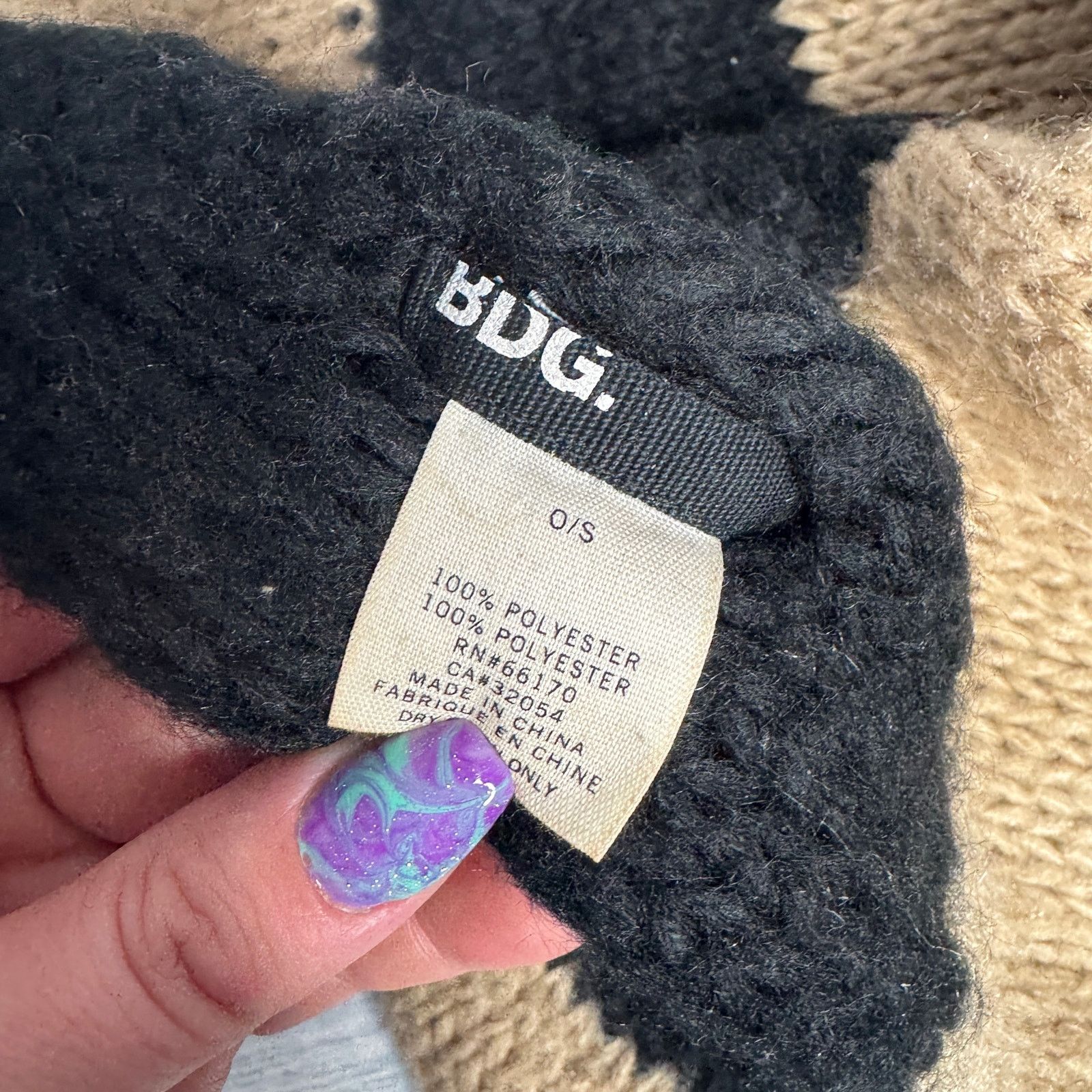 Bdg BDG Urban Outfitters Chunky Knit Infinity Scarf Black Tan Size ONE SIZE - 4 Thumbnail