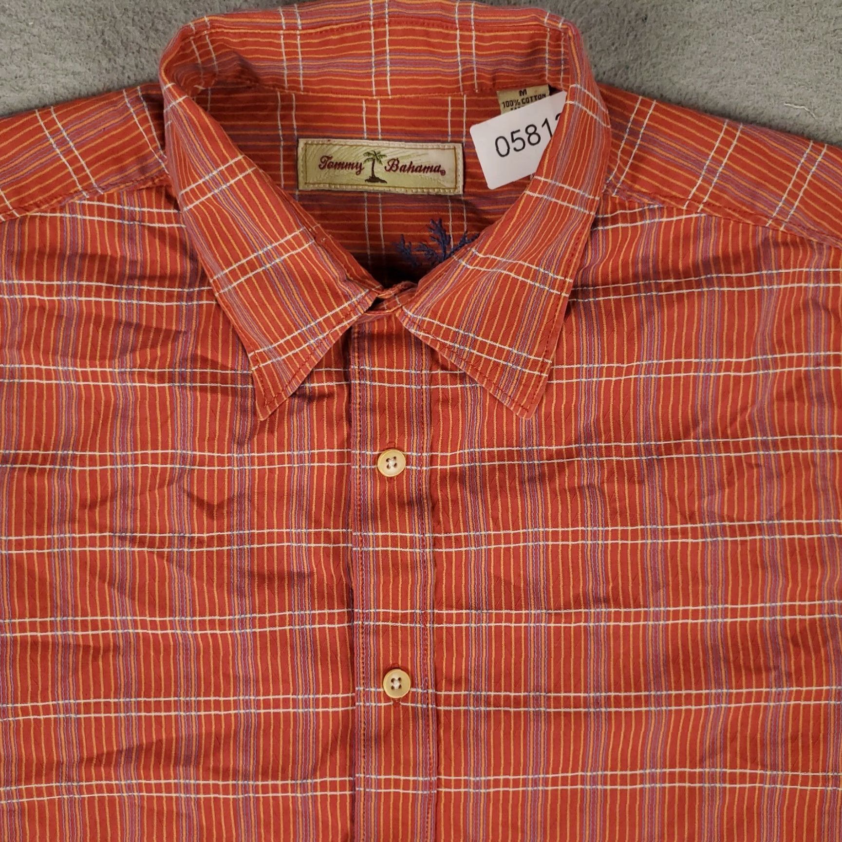 Tommy Bahama Tommy Bahama Shirt Mens Medium Red Plaid Button-Up Long Sleeve Cotton Size US M / EU 48-50 / 2 - 2 Thumbnail