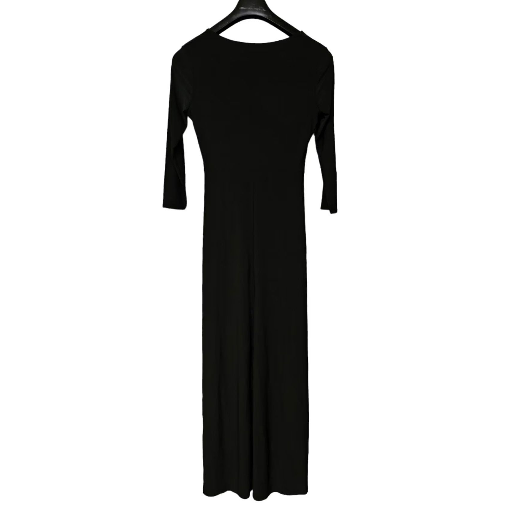 Vintage Star by Julien Macdonald Womens Dress Black 10 UK 3/4 Sleeve Stretch Gown Maxi Size L / US 10 / IT 46 - 7 Thumbnail