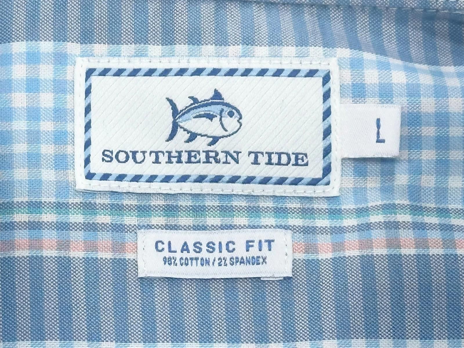 Southern Tide Southern Tide Classic Cotton/Spandex Blend Button Up Blue L Size US L / EU 52-54 / 3 - 3 Thumbnail