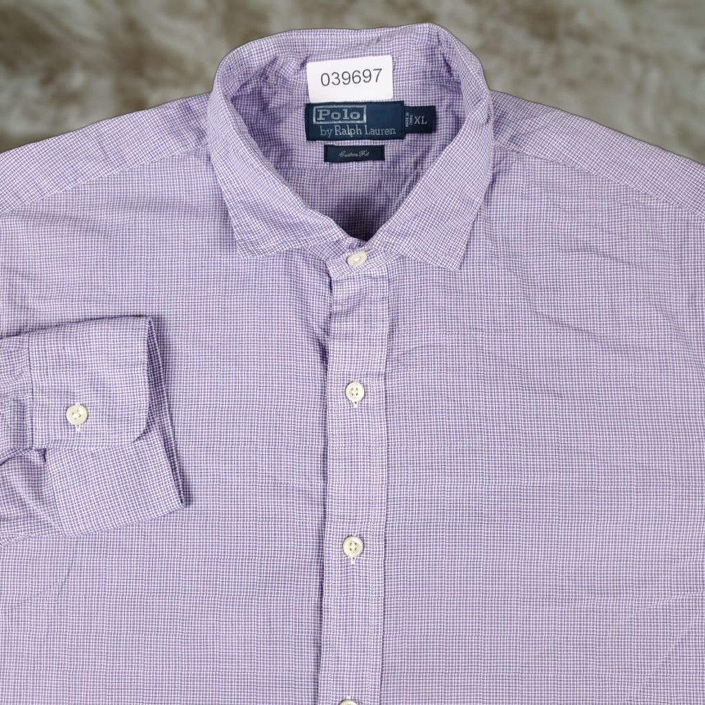 Ralph Lauren VINTAGE Ralph Lauren Shirt Mens XL Purple Casual Button-Up Long Sleeve Size US XL / EU 56 / 4 - 1 Thumbnail