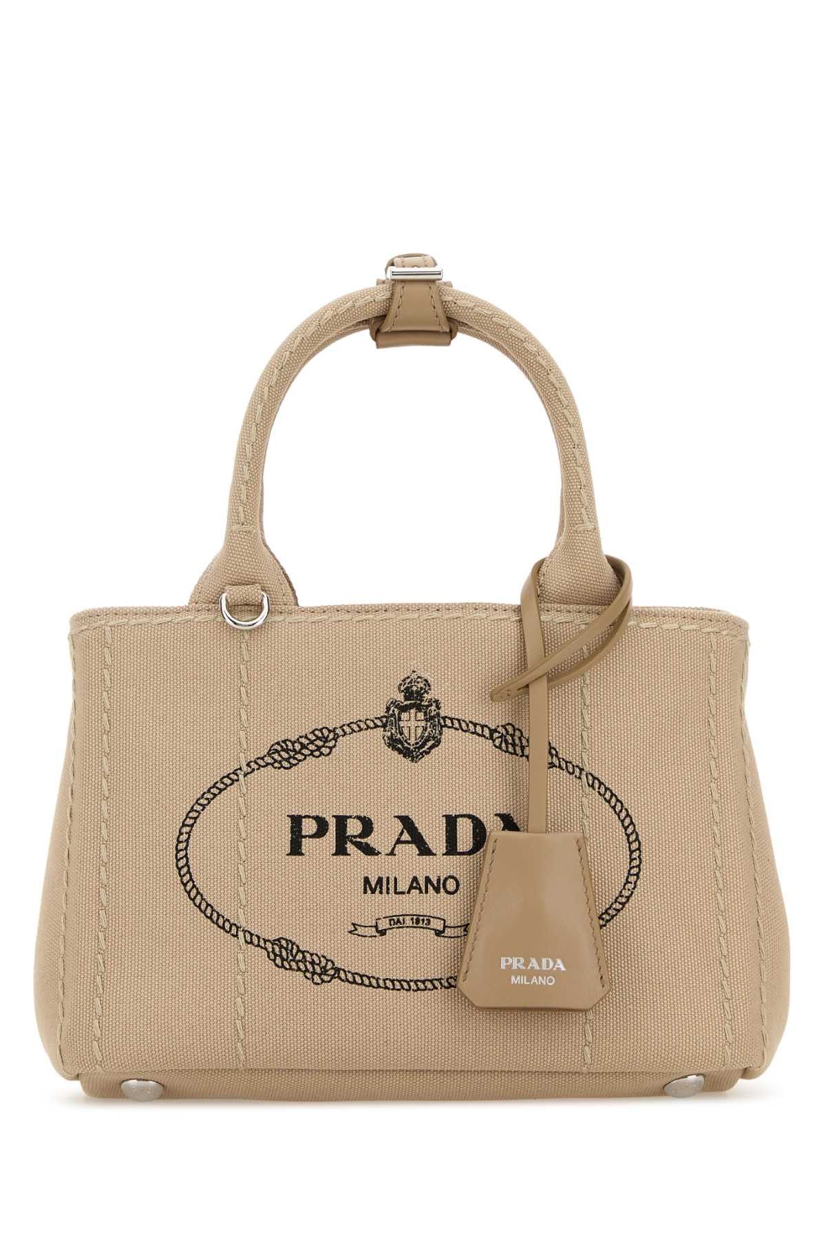 Prada Beige Canvas Mini Prada Jardiniã¨Re Handbag Size ONE SIZE - 1 Thumbnail