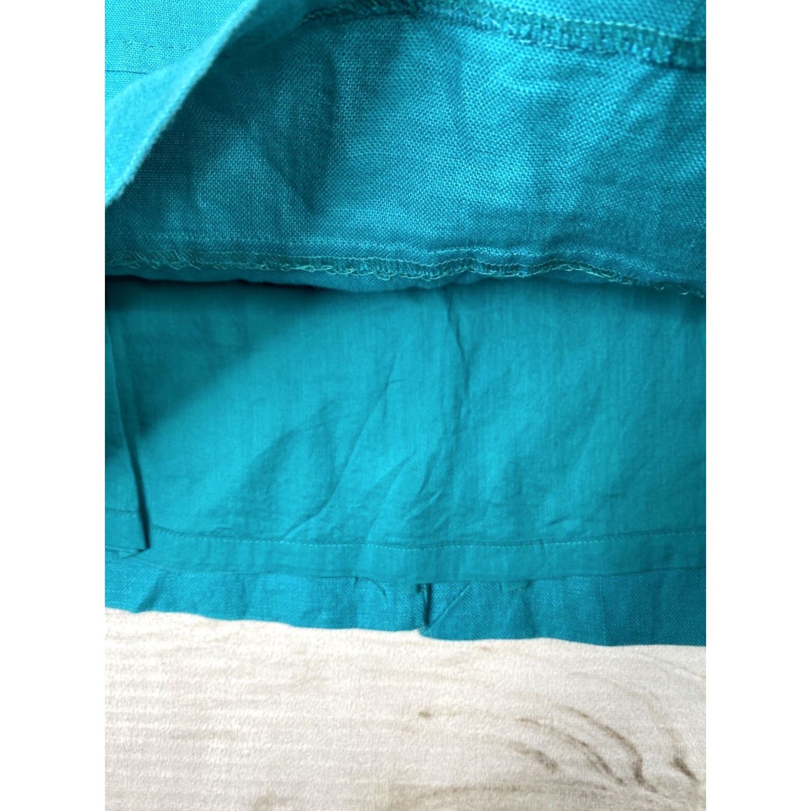 Banana Republic VINTAGE: Banana Republic Skirt Womens 12 Turquoise Green Linen Mini Lined Washable Size 34" / US 12 / IT 48 - 6 Thumbnail
