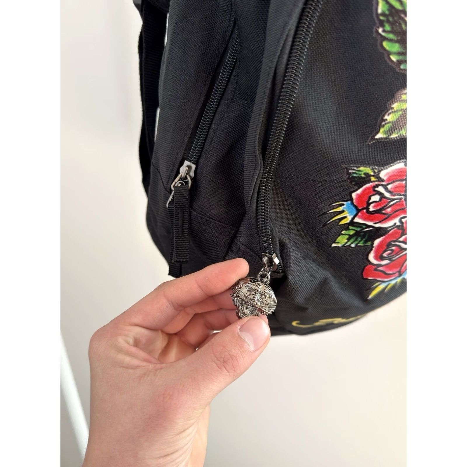 Ed Hardy VINTAGE Ed Hardy Backpack Y2K Big Logo Black Mens Medium Backpack 90s Retro Streetwear Skull Tattoo Designer Japan Style Avamt Garde Size ONE SIZE - 6 Thumbnail