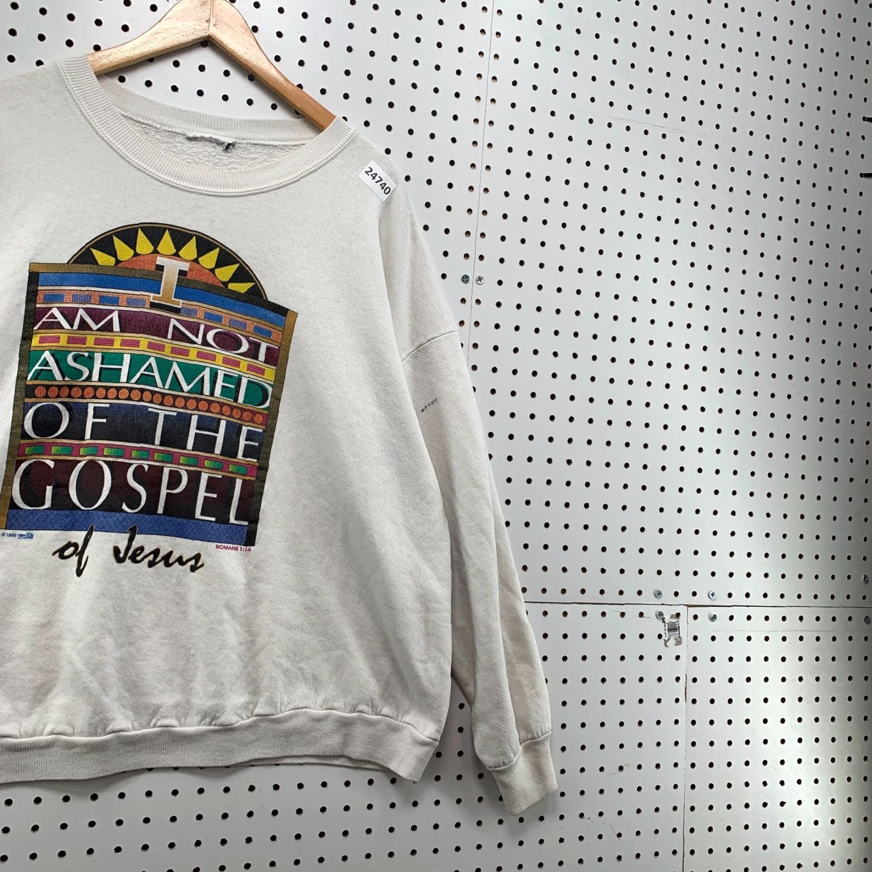 Fruit Of The Loom VINTAGE Fruit of the Loom Crewneck Sweatshirt Men 2XL White Gospel 90s Faith Religious Fleece Size US XXL / EU 58 / 5 - 5 Thumbnail