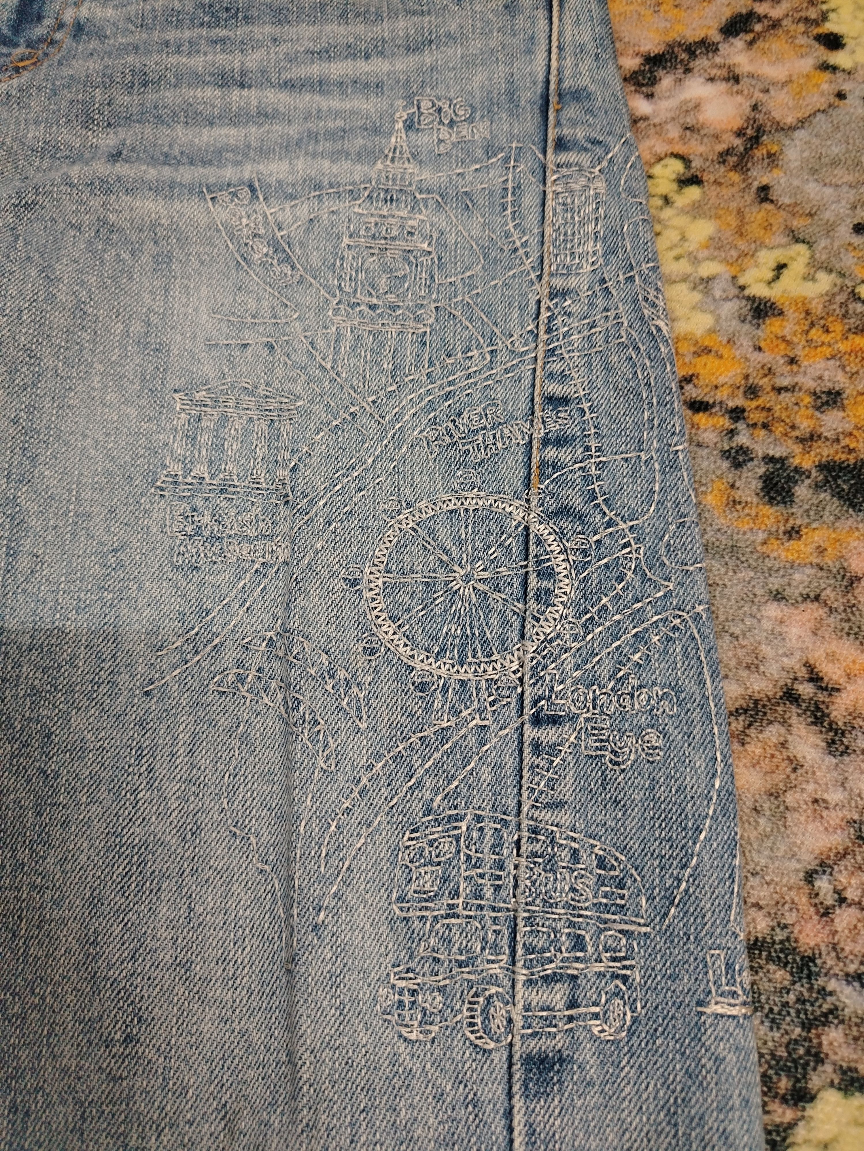 Japanese Brand Playchess London Embroidered jeans Size US 32 / EU 48 - 9 Thumbnail
