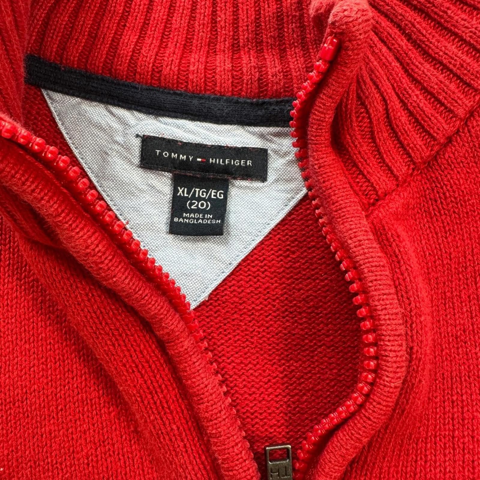Tommy Hilfiger Tommy Hilfiger Men's Knit Sweater XL Red Quarter 1/4 Zip Size US XL / EU 56 / 4 - 4 Thumbnail