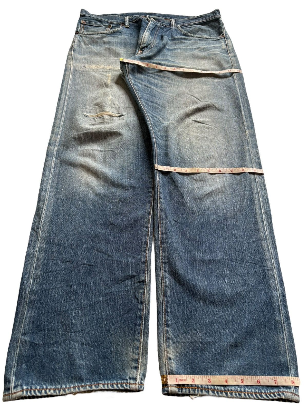 Levi's Vintage Y2K Levis 503 Patches Faded Wash Baggy Jeans Size US 35 - 16 Thumbnail